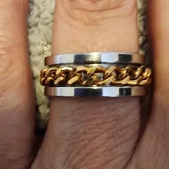 8mm Stainless steel rotating fidget spinner ring size 7 to 13 other … - Picture 4 of 4